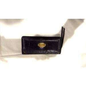 Chloe Wallet Navy Blue Leather Long Flap Gold Hardware